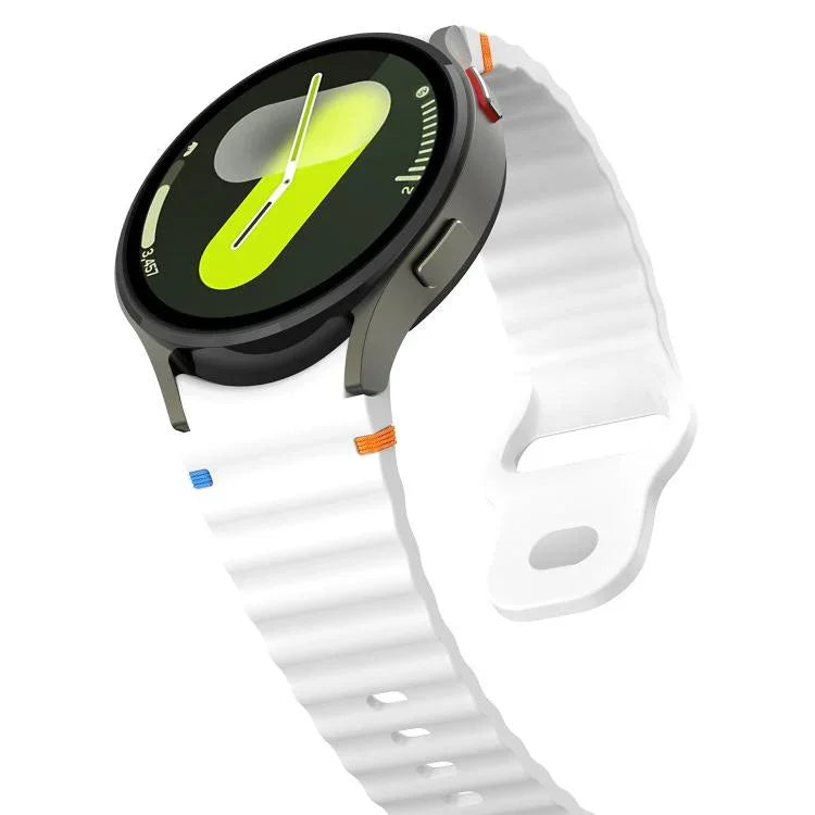 Silikonarmband mit Wellenmuster und Ziernähten, 20 mm breit, für Samsung Galaxy Watch 7 (40 mm/44 mm)