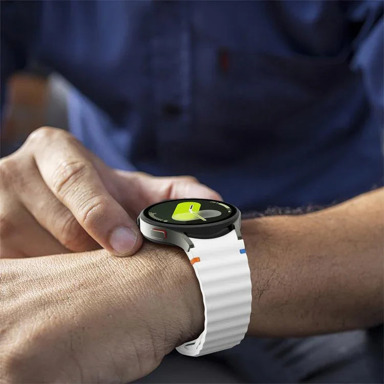 Silikonarmband mit Wellenmuster und Ziernähten, 20 mm breit, für Samsung Galaxy Watch 7 (40 mm/44 mm)