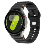 Silikonarmband mit Wellenmuster und Ziernähten, 20 mm breit, für Samsung Galaxy Watch 7 (40 mm/44 mm)