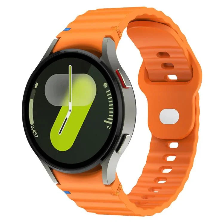 Silikonarmband mit Wellenmuster und Ziernähten, 20 mm breit, für Samsung Galaxy Watch 7 (40 mm/44 mm)