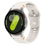 Silikonarmband mit Wellenmuster und Ziernähten, 20 mm breit, für Samsung Galaxy Watch 7 (40 mm/44 mm)