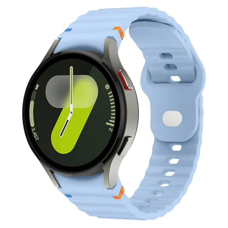 Silikonarmband mit Wellenmuster und Ziernähten, 20 mm breit, für Samsung Galaxy Watch 7 (40 mm/44 mm)