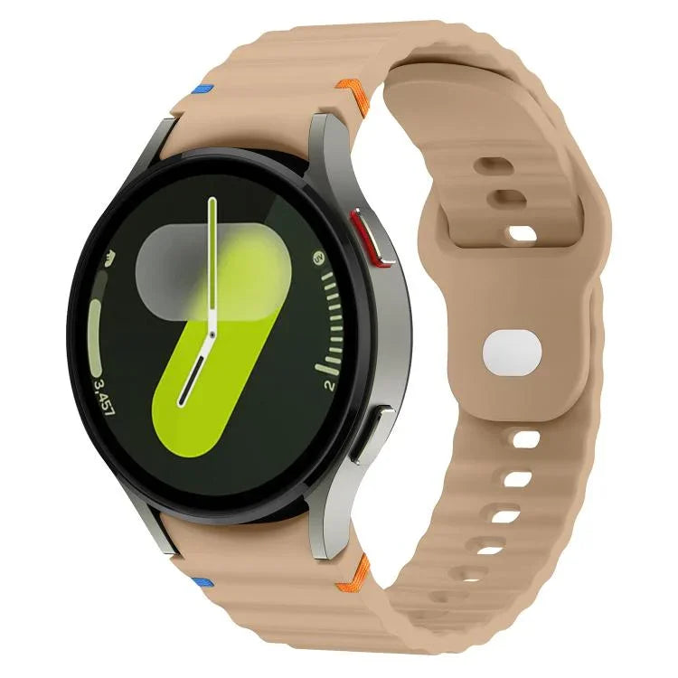 Silikonarmband mit Wellenmuster und Ziernähten, 20 mm breit, für Samsung Galaxy Watch 7 (40 mm/44 mm)