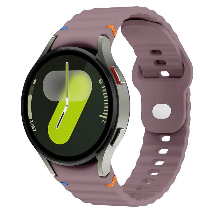 Silikonarmband mit Wellenmuster und Ziernähten, 20 mm breit, für Samsung Galaxy Watch 7 (40 mm/44 mm)