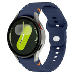 Silikonarmband mit Wellenmuster und Ziernähten, 20 mm breit, für Samsung Galaxy Watch 7 (40 mm/44 mm)