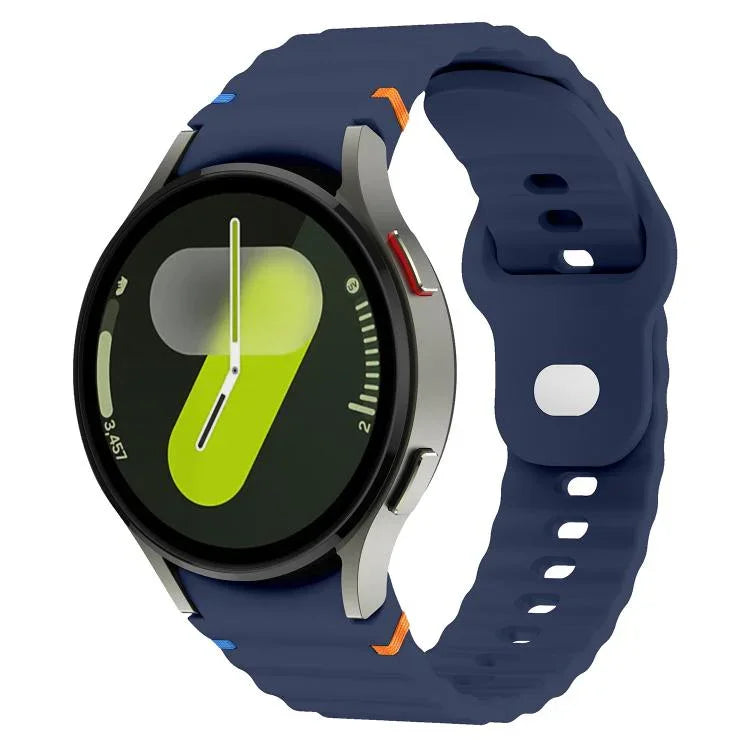 Silikonarmband mit Wellenmuster und Ziernähten, 20 mm breit, für Samsung Galaxy Watch 7 (40 mm/44 mm)