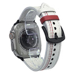7-reihiges Lederarmband mit Tri-Star-Verschluss zum Hochziehen, passend für Apple Watch 46 mm / 49 mm / 45 mm / 44 mm und 42 mm / 41 mm / 40 mm / 38 mm