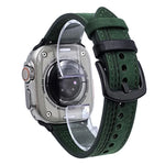 7-reihiges Lederarmband mit Tri-Star-Verschluss zum Hochziehen, passend für Apple Watch 46 mm / 49 mm / 45 mm / 44 mm und 42 mm / 41 mm / 40 mm / 38 mm