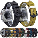 7-reihiges Lederarmband mit Tri-Star-Verschluss zum Hochziehen, passend für Apple Watch 46 mm / 49 mm / 45 mm / 44 mm und 42 mm / 41 mm / 40 mm / 38 mm