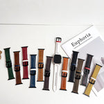7-reihiges Lederarmband mit Tri-Star-Verschluss zum Hochziehen, passend für Apple Watch 46 mm / 49 mm / 45 mm / 44 mm und 42 mm / 41 mm / 40 mm / 38 mm