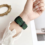 7-reihiges Lederarmband mit Tri-Star-Verschluss zum Hochziehen, passend für Apple Watch 46 mm / 49 mm / 45 mm / 44 mm und 42 mm / 41 mm / 40 mm / 38 mm