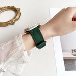 7-reihiges Lederarmband mit Tri-Star-Verschluss zum Hochziehen, passend für Apple Watch 46 mm / 49 mm / 45 mm / 44 mm und 42 mm / 41 mm / 40 mm / 38 mm