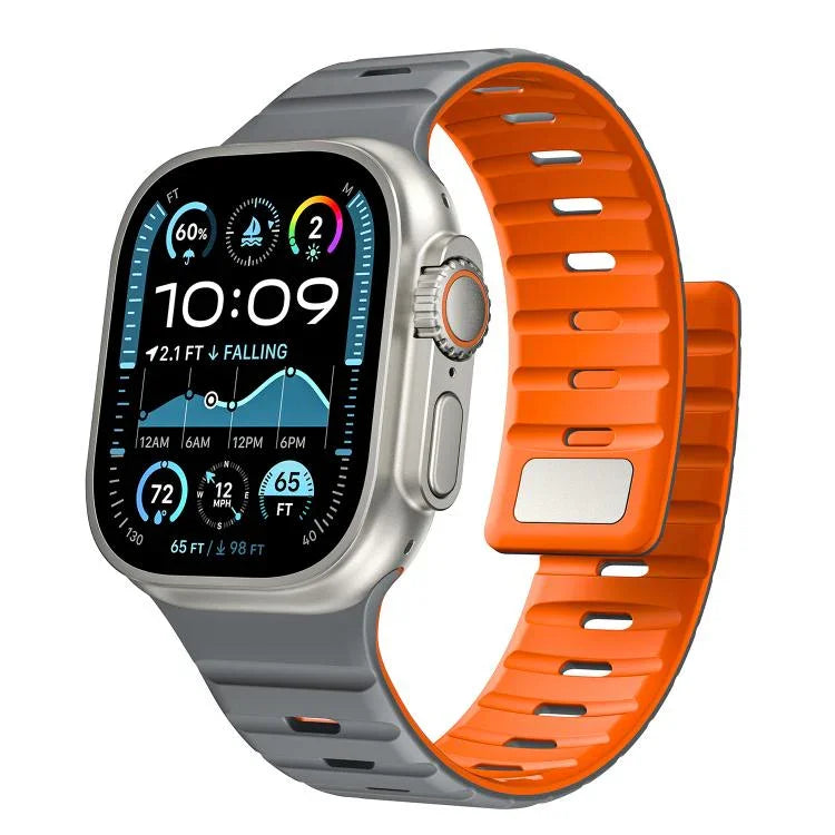 Norman Magnetisches Silikon-Uhrenarmband, für Apple Watch 46 mm / 49 mm / 45 mm / 44 mm, für Apple Watch 42 mm / 41 mm / 40 mm / 38 mm