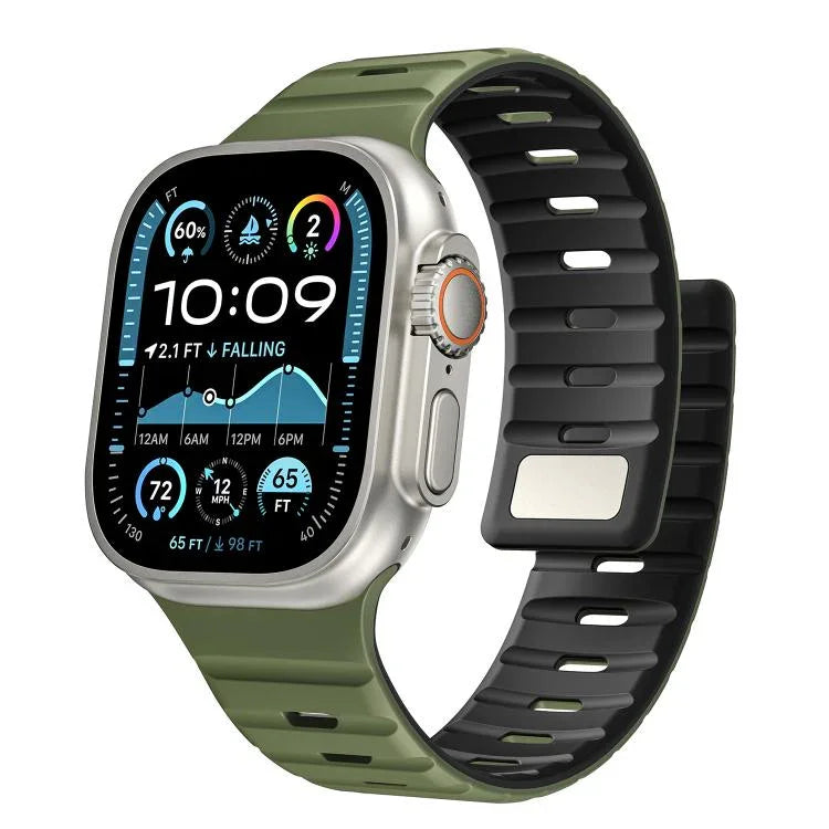 Norman Magnetisches Silikon-Uhrenarmband, für Apple Watch 46 mm / 49 mm / 45 mm / 44 mm, für Apple Watch 42 mm / 41 mm / 40 mm / 38 mm