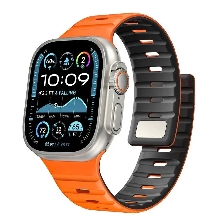 Norman Magnetisches Silikon-Uhrenarmband, für Apple Watch 46 mm / 49 mm / 45 mm / 44 mm, für Apple Watch 42 mm / 41 mm / 40 mm / 38 mm