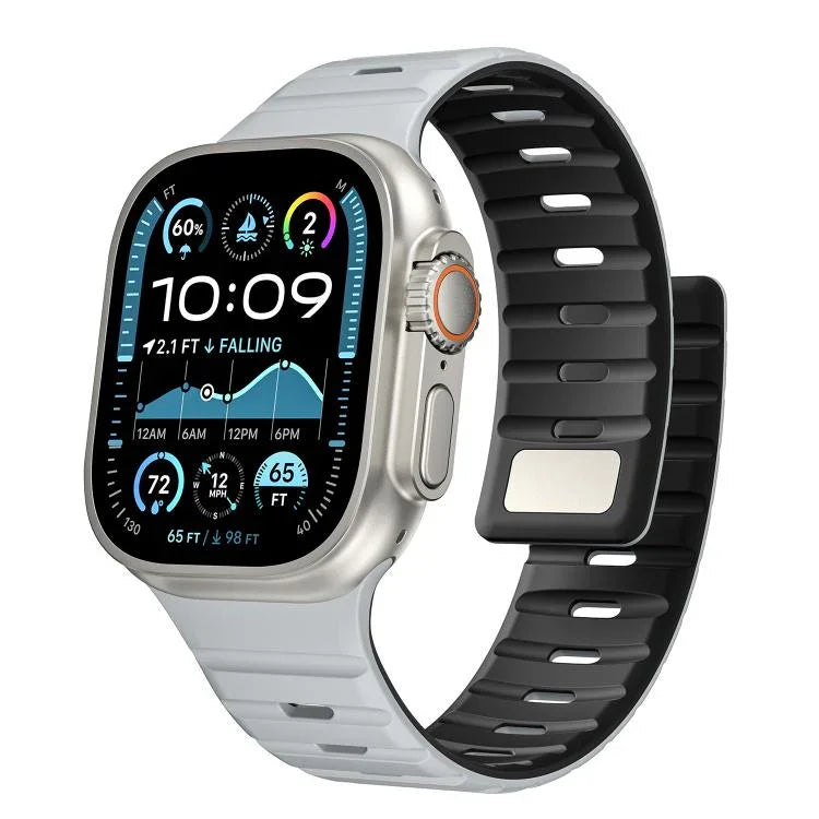 Norman Magnetisches Silikon-Uhrenarmband, für Apple Watch 46 mm / 49 mm / 45 mm / 44 mm, für Apple Watch 42 mm / 41 mm / 40 mm / 38 mm