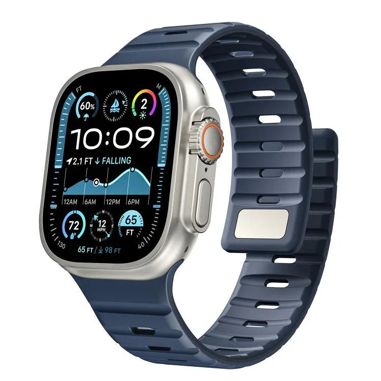 Norman Magnetisches Silikon-Uhrenarmband, für Apple Watch 46 mm / 49 mm / 45 mm / 44 mm, für Apple Watch 42 mm / 41 mm / 40 mm / 38 mm