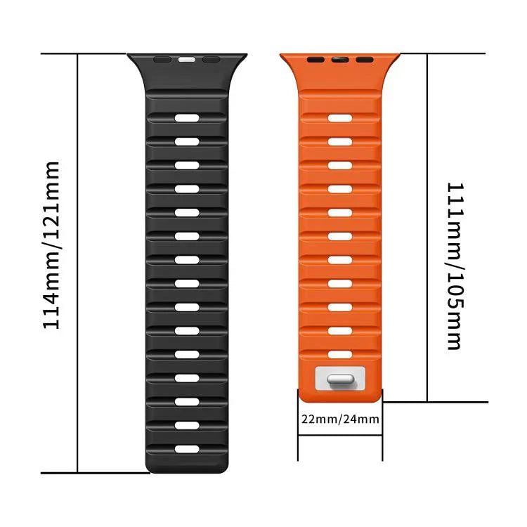 Norman Magnetisches Silikon-Uhrenarmband, für Apple Watch 46 mm / 49 mm / 45 mm / 44 mm, für Apple Watch 42 mm / 41 mm / 40 mm / 38 mm