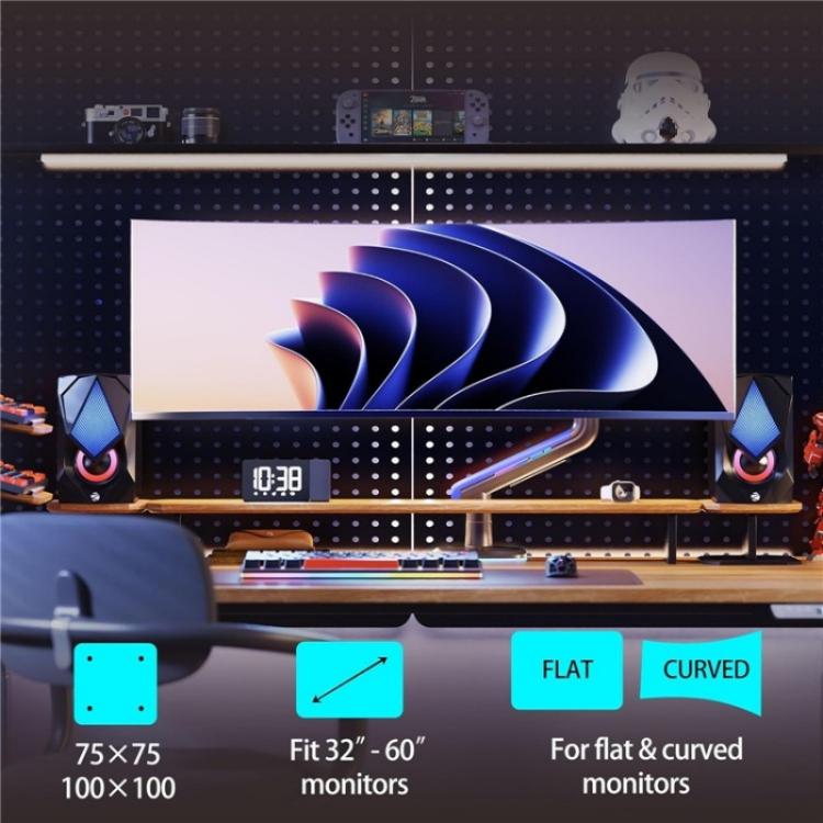 NORTH BAYOU G60 32-60 Zoll Flat Ultrawide Curved Hängender Arm Gaming Monitorständer, G60