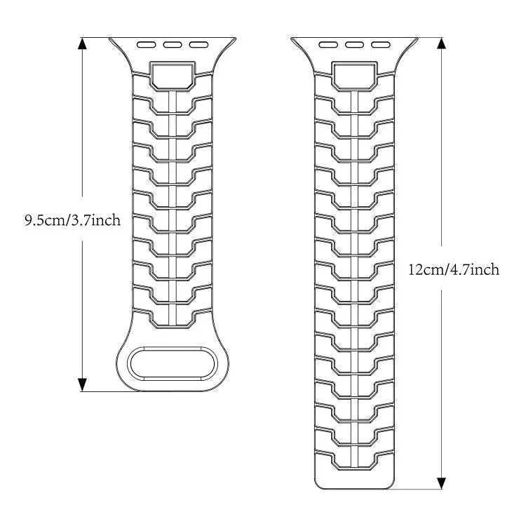 Steel Dragon Scale Magnetic Silicone Watch Band, For Apple Watch 46mm / 49mm / 45mm / 44mm