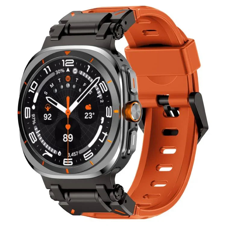 Explorer Metallkopf-Fluorkautschuk-Uhrenarmband, für Samsung Galaxy Watch Ultra 47 mm / Ultra 2025