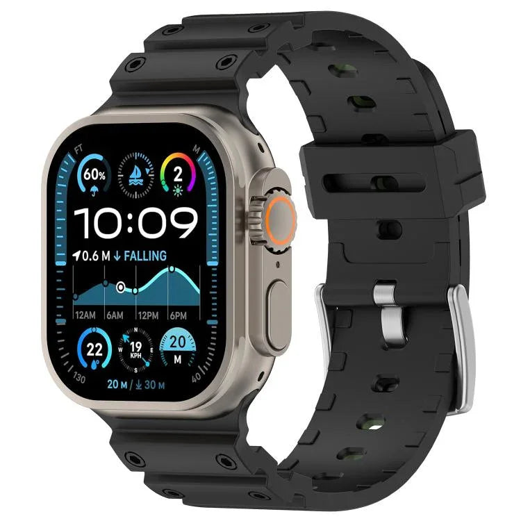 Zweifarbiges Silikonarmband mit Diamantstruktur, für Apple Watch 46 mm / 49 mm / 45 mm / 44 mm