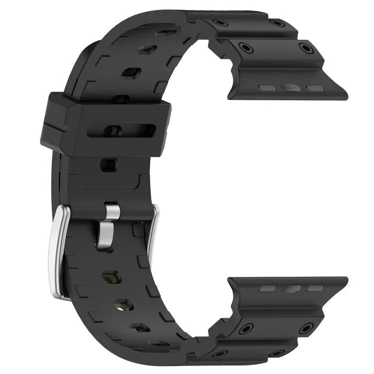 Zweifarbiges Silikonarmband mit Diamantstruktur, für Apple Watch 46 mm / 49 mm / 45 mm / 44 mm