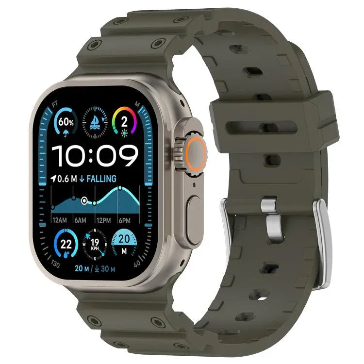 Zweifarbiges Silikonarmband mit Diamantstruktur, für Apple Watch 46 mm / 49 mm / 45 mm / 44 mm