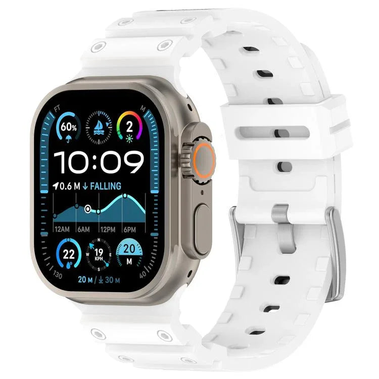Zweifarbiges Silikonarmband mit Diamantstruktur, für Apple Watch 46 mm / 49 mm / 45 mm / 44 mm