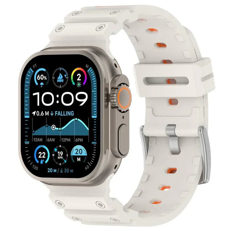 Zweifarbiges Silikonarmband mit Diamantstruktur, für Apple Watch 46 mm / 49 mm / 45 mm / 44 mm
