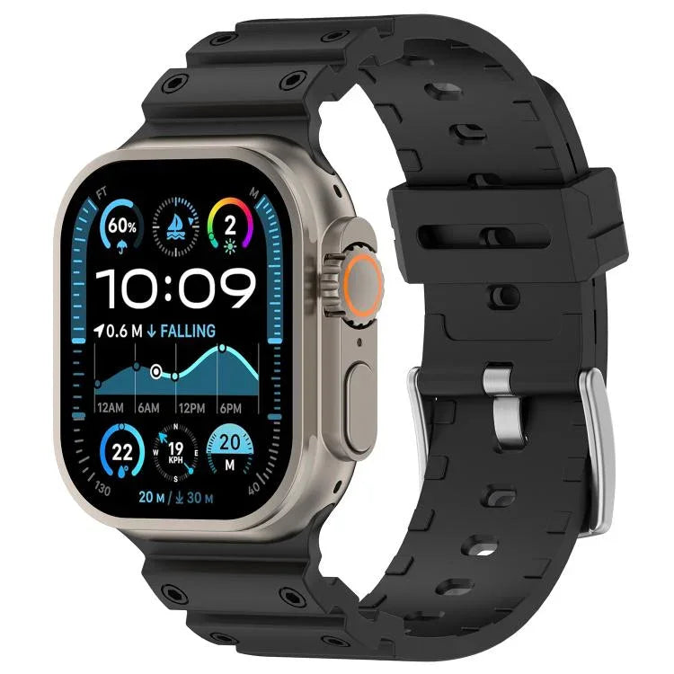 Zweifarbiges Silikonarmband mit Diamantstruktur, für Apple Watch 46 mm / 49 mm / 45 mm / 44 mm