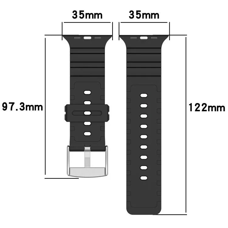 Zweifarbiges Silikonarmband mit Diamantstruktur, für Apple Watch 46 mm / 49 mm / 45 mm / 44 mm