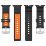 Zweifarbiges Silikonarmband mit Diamantstruktur, für Apple Watch 46 mm / 49 mm / 45 mm / 44 mm
