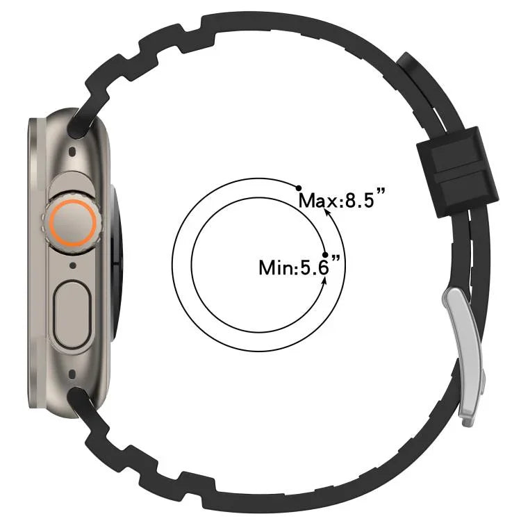 Zweifarbiges Silikonarmband mit Diamantstruktur, für Apple Watch 46 mm / 49 mm / 45 mm / 44 mm