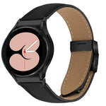 Lychee Texture Black Turtle Back Buckle Leather Watch Band, For Samsung Galaxy Watch 7 40 / 44mm