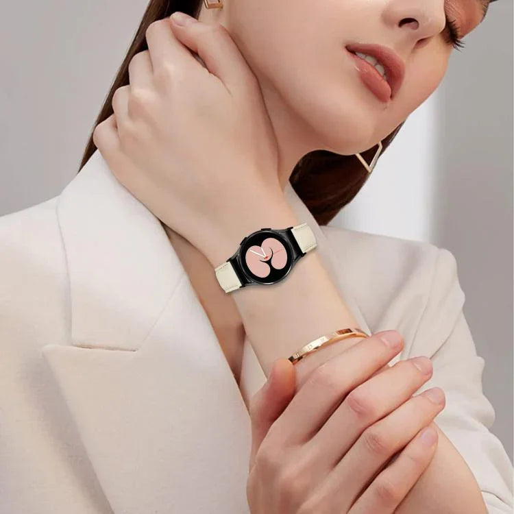 Lychee Texture Black Turtle Back Buckle Leather Watch Band, For Samsung Galaxy Watch 7 40 / 44mm