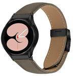 Quick Release Lychee Texture Black Turtle Back Buckle Leather Watch Band, For Samsung Galaxy Watch 7 40 / 44mm