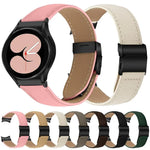 Quick Release Lychee Texture Black Turtle Back Buckle Leather Watch Band, For Samsung Galaxy Watch 7 40 / 44mm
