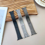 Abnehmbares, gebogenes Edelstahl-Armband, passend für Apple Watch 46 mm / 49 mm / 45 mm / 44 mm und 42 mm / 41 mm / 40 mm / 38 mm