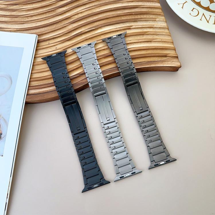 Abnehmbares, gebogenes Edelstahl-Armband, passend für Apple Watch 46 mm / 49 mm / 45 mm / 44 mm und 42 mm / 41 mm / 40 mm / 38 mm