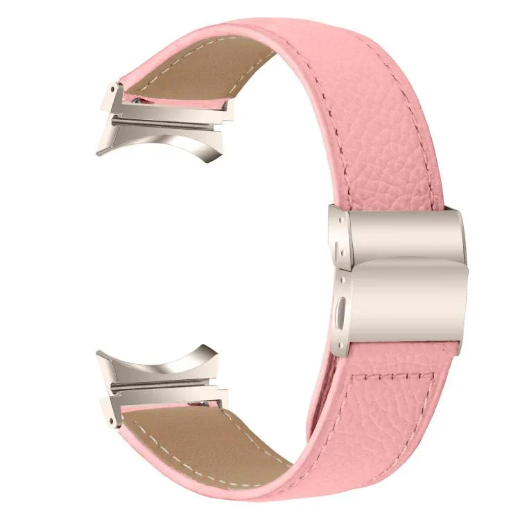 Lychee Texture Starlight Turtle Back Buckle Leather Watch Band, For Samsung Galaxy Watch 7 40 / 44mm