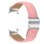 Uhrenarmband aus Leder mit Litschi-Textur und silbernem Schildkrötenverschluss, passend für Samsung Galaxy Watch 7 (40/44 mm)