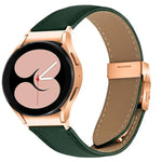 Schnellverschluss-Armband aus Leder mit Litschi-Textur in Roségold und Schildkrötenverschluss, passend für Samsung Galaxy Watch 7 (40/44 mm)