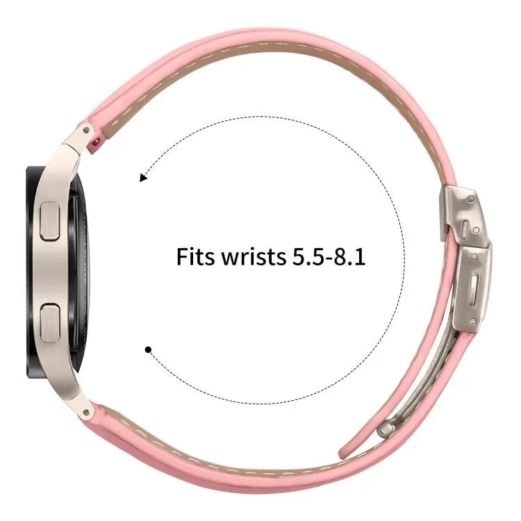 Schnellverschluss-Armband aus Leder mit Litschi-Textur und Sternenlicht-Schildkrötenverschluss, passend für Samsung Galaxy Watch 7 (40/44 mm)