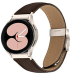 Schnellverschluss-Armband aus Leder mit Litschi-Textur und Sternenlicht-Schildkrötenverschluss, passend für Samsung Galaxy Watch 7 (40/44 mm)