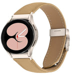 Schnellverschluss-Armband aus Leder mit Litschi-Textur und Sternenlicht-Schildkrötenverschluss, passend für Samsung Galaxy Watch 7 (40/44 mm)
