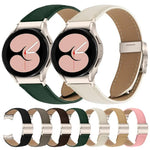 Schnellverschluss-Armband aus Leder mit Litschi-Textur und Sternenlicht-Schildkrötenverschluss, passend für Samsung Galaxy Watch 7 (40/44 mm)