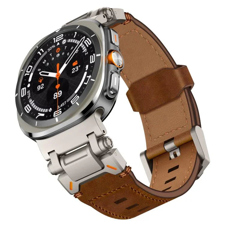 Explorer Edelstahl-Lederarmband für Samsung Galaxy Watch Ultra 47 mm / Ultra 2025