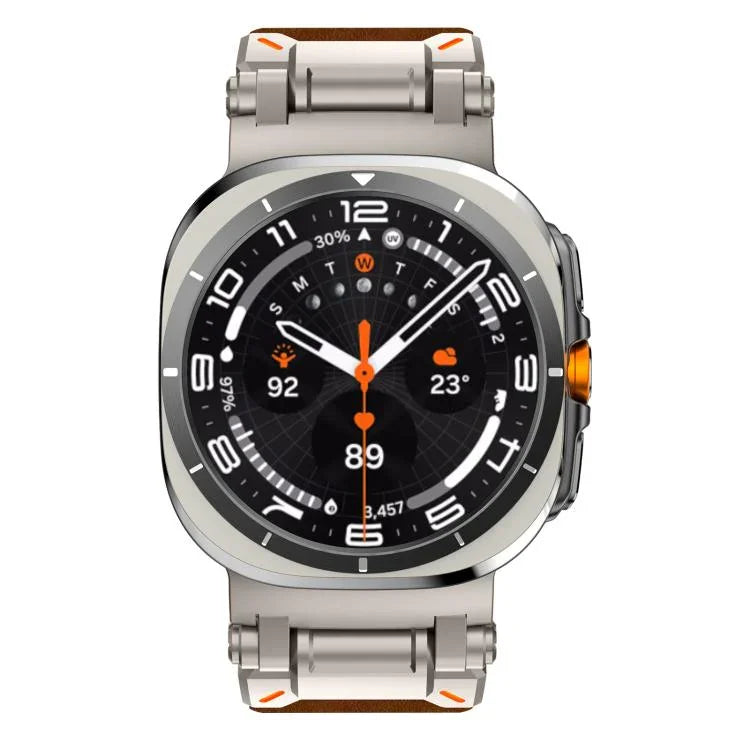 Explorer Edelstahl-Lederarmband für Samsung Galaxy Watch Ultra 47 mm / Ultra 2025