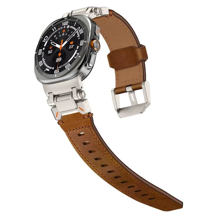 Explorer Edelstahl-Lederarmband für Samsung Galaxy Watch Ultra 47 mm / Ultra 2025